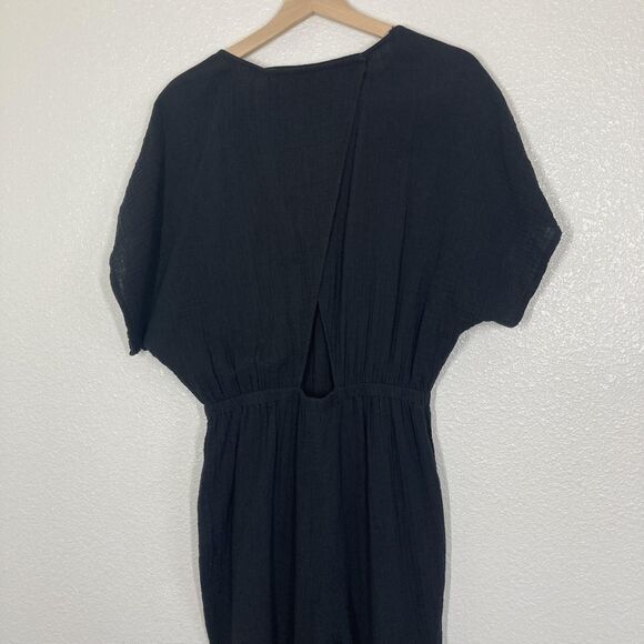 Z SUPPLY Jumpsuit Womens Medium Black Crinkle Gauze Elastic Waist ZP222233S - Picture 16 of 16
